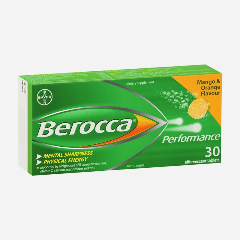 Berocca Performance 30 Effervescent Tablets Orange and mango
