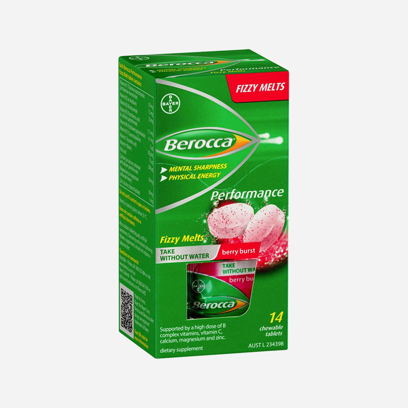 Berocca Performance Fizzy Melts Berry Burst 14 Chewable