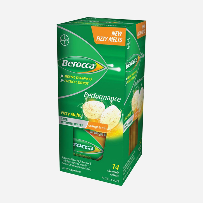 Berocca Performance Fizzy Melts Orange Fresh 14 Chewable