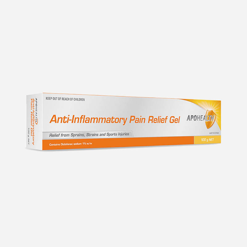 apo health anti inflammatory pain relief gel 100g