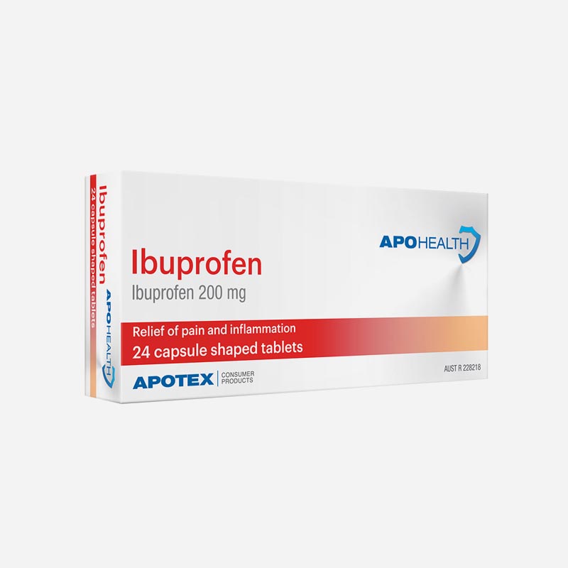 Apo Health Ibuprofen 200mg Caplets 24 Pack