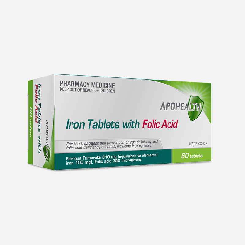 Apo Health Iron Tablets With Folic Acid 60