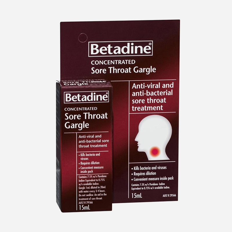 betadine sore throat gargle 15ml