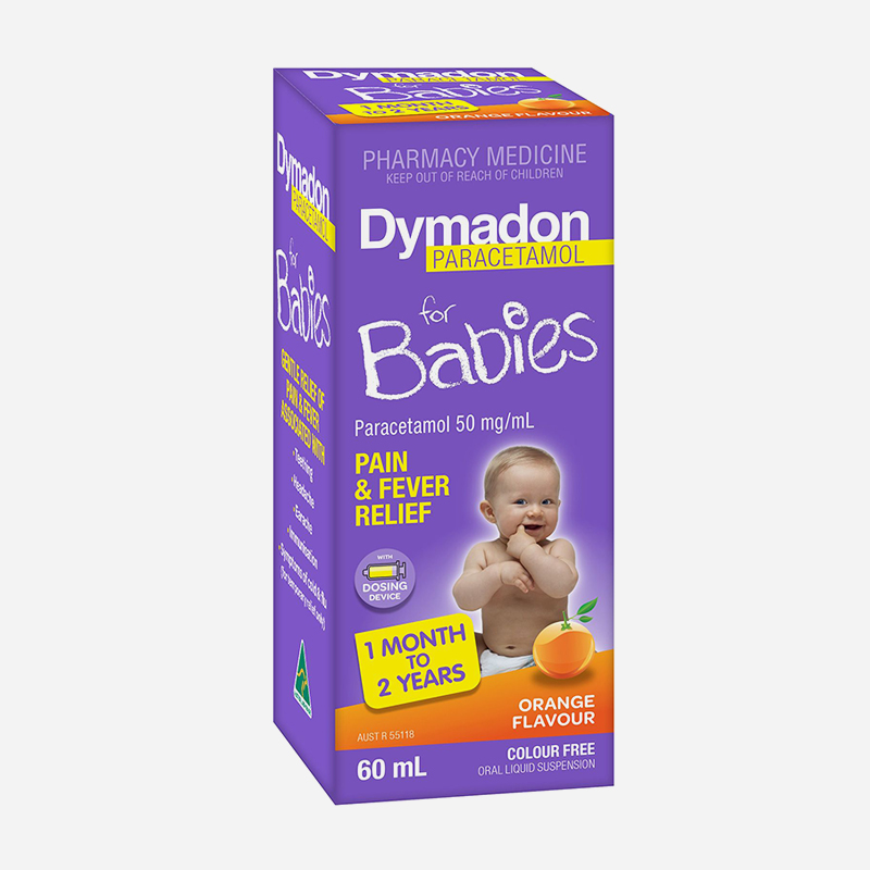 Dymadon For Babies 1 Month To 2 Years 60ml Orange Flavour