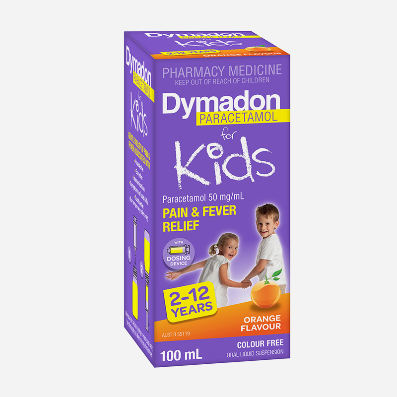 Dymadon For Kids 2 Years To 12 Years Orange Flavour 100ml