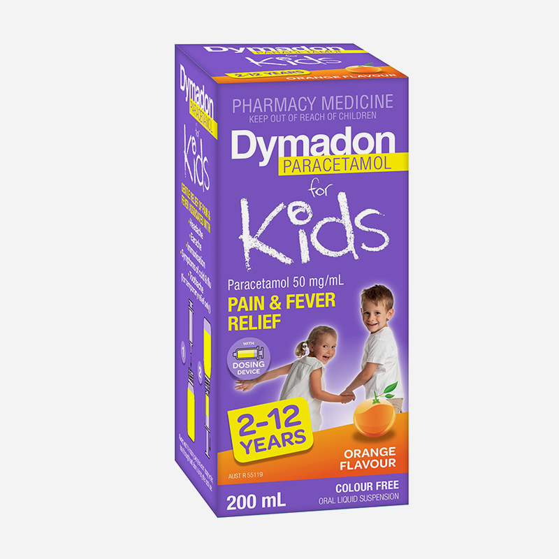 dymadon for kids 2 years to 12 years orange flavour 200ml