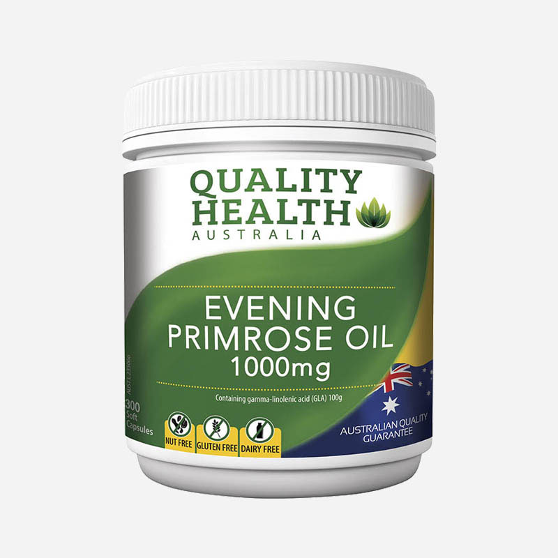 quality health evening primrose oil 1000mg 300 capsules