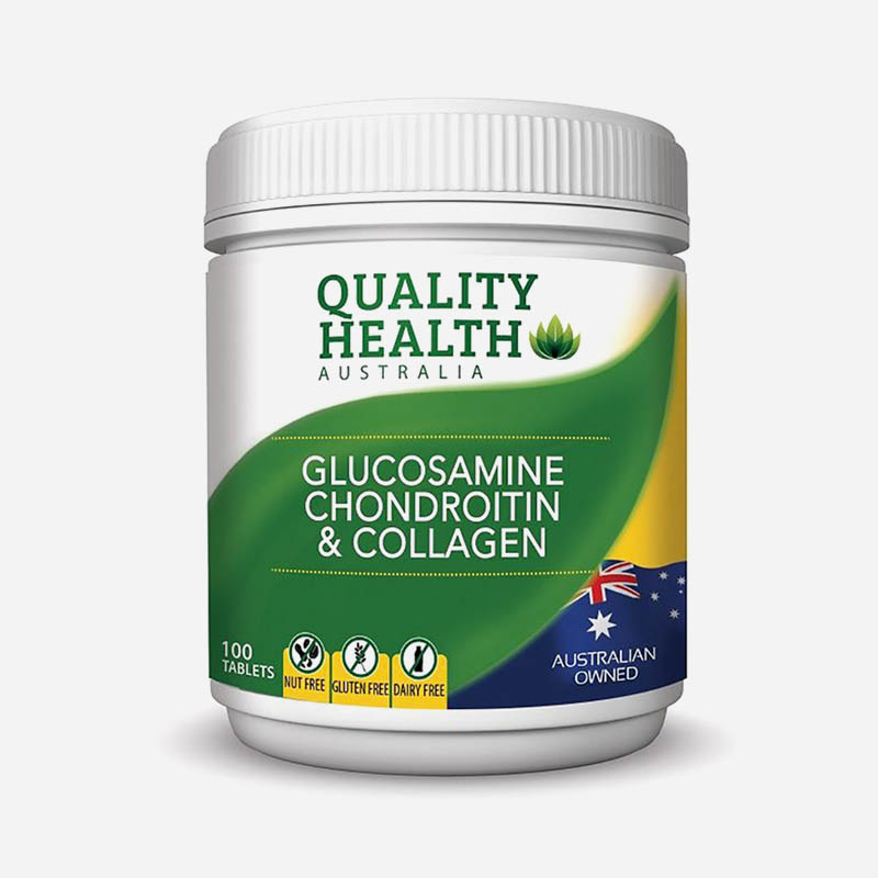 quality health glucosamine, chondroitin and collagen 100 tablets