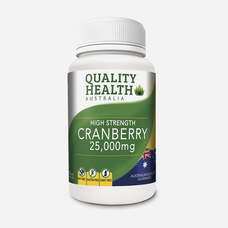 quality health high strength cranberry 25,000mg 60 capsules