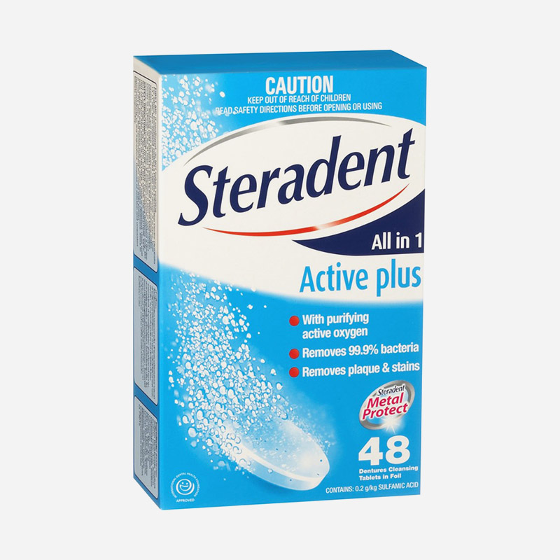 steradent denture cleansing tablets active plus 48