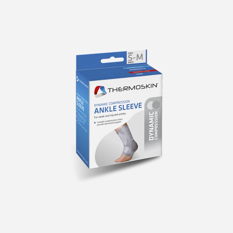 thermoskin dynamic compression ankle sleeve s-m, l-xl