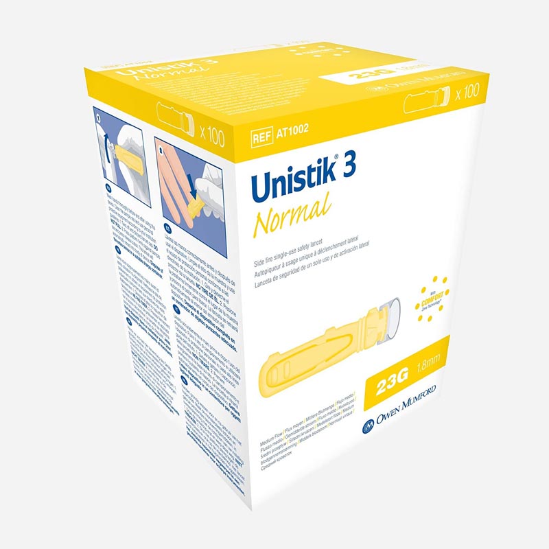 unistik 3 normal single use 23 gauge 100 pack