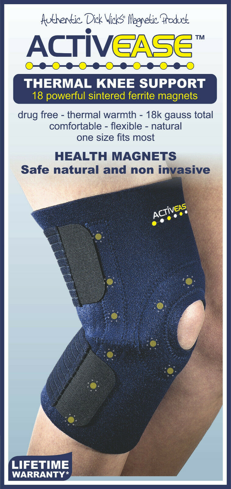 Dick Wicks Activease Thermal Knee Support Magnetic Therapy Pain Relief