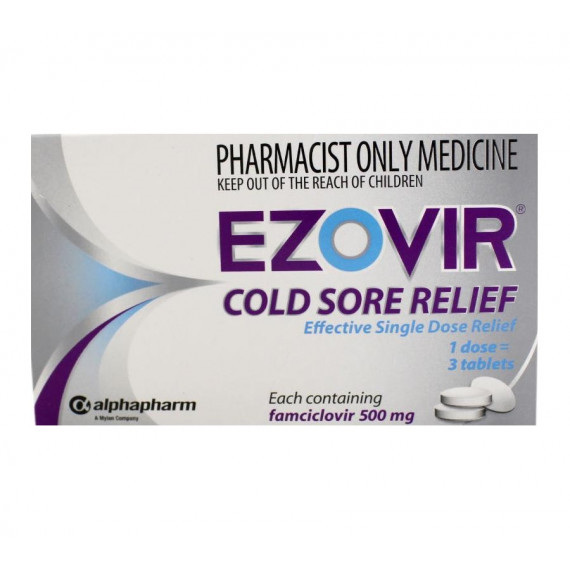 Ezovir Cold Sore Relief Tablets 500mg x 3