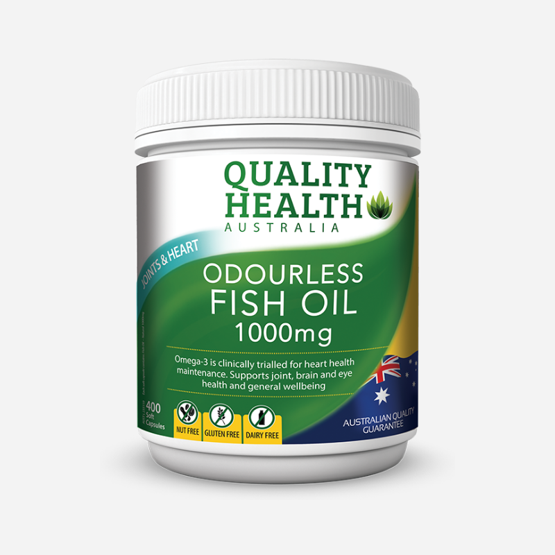 quality health odourless fish oil 1000mg 400 tablets