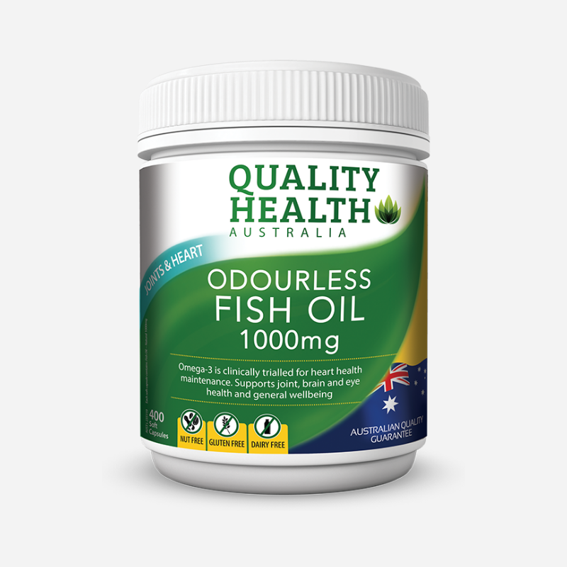 Quality Health Odourless Fish Oil 1000mg 400 Tablets